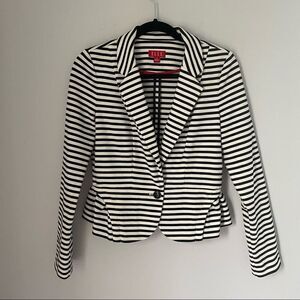 Elle Women’s Striped Soft Peplum Back Blazer Jacket